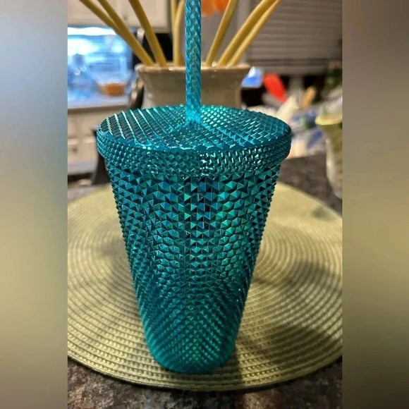 NWT Starbucks Limited Edition Summer 2023 Teal Studded Tumbler, 16oz - Picture 2 of 7